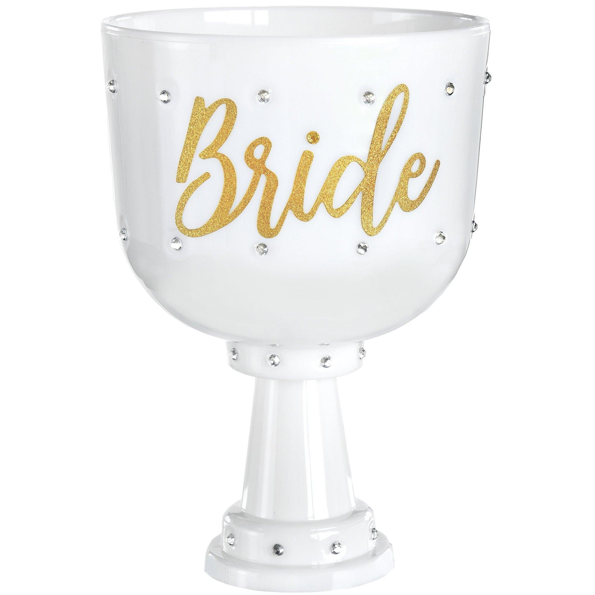 White Plastic Bride Goblet. 26oz