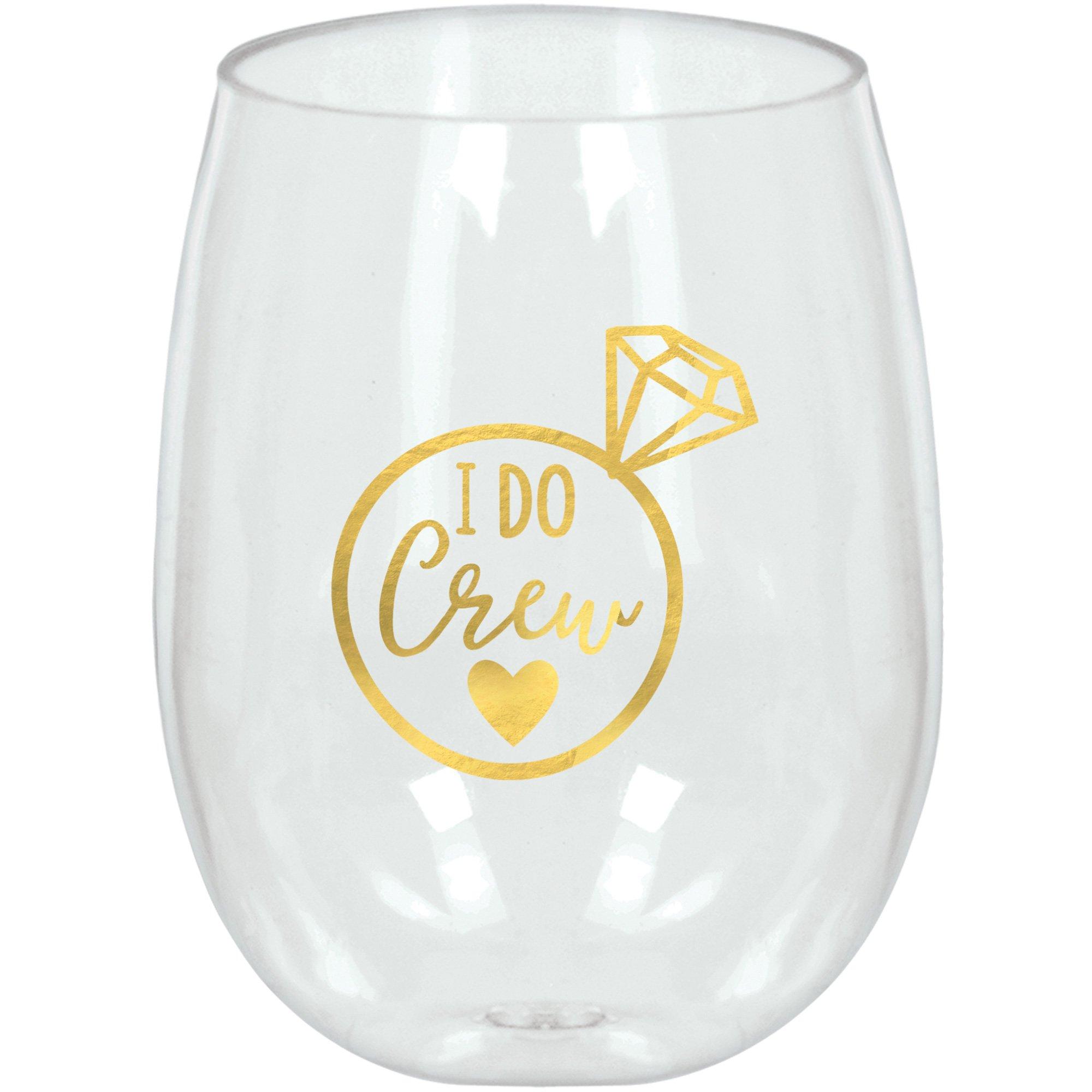 I Do Crew Stemless Wine Glass. 17.9oz - Wedding