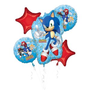 Sonic the Hedgehog 2 Foil Balloon Bouquet. 5pc