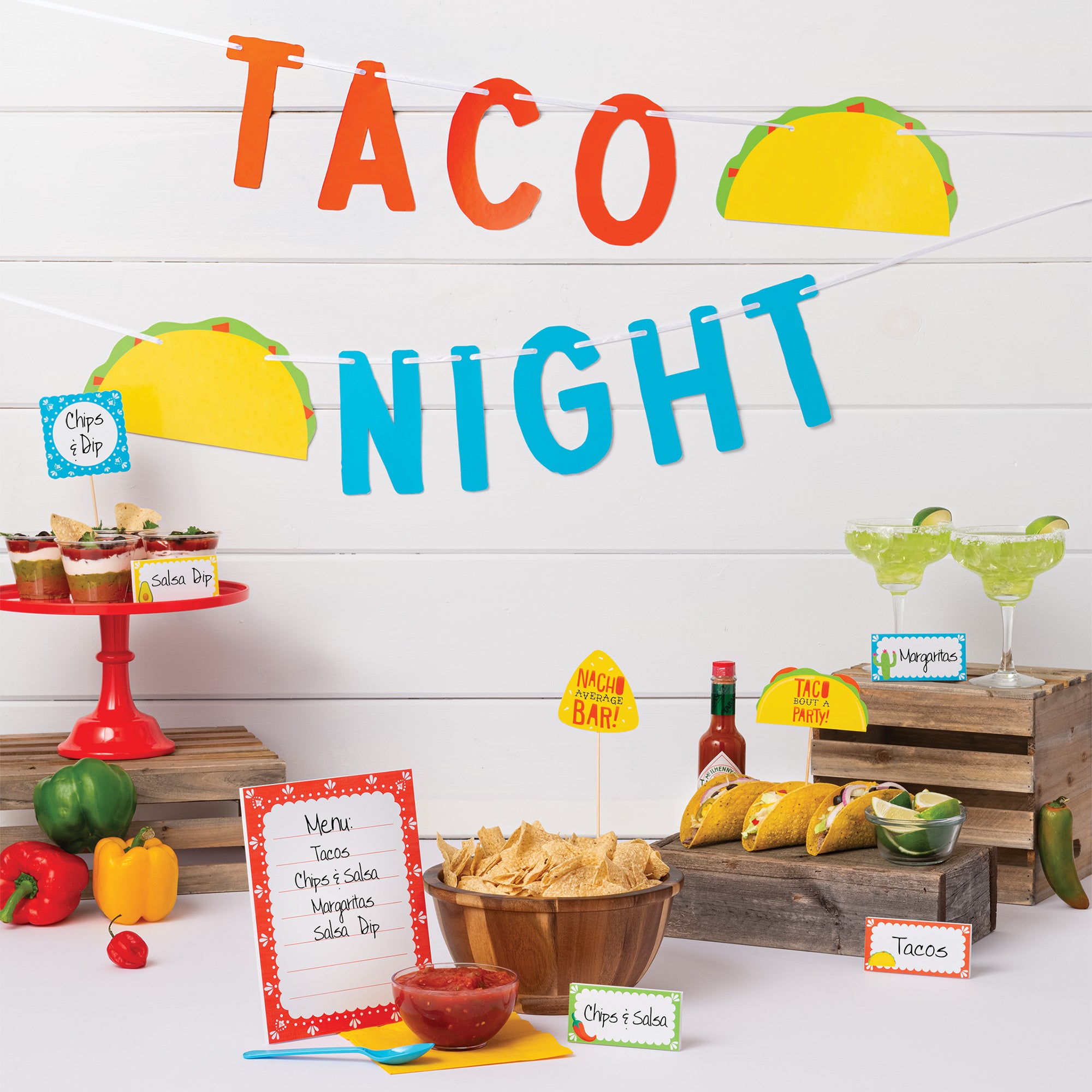 Fiesta Viva la Party Taco Night Cardstock Buffet Decorating Kit. 12pc
