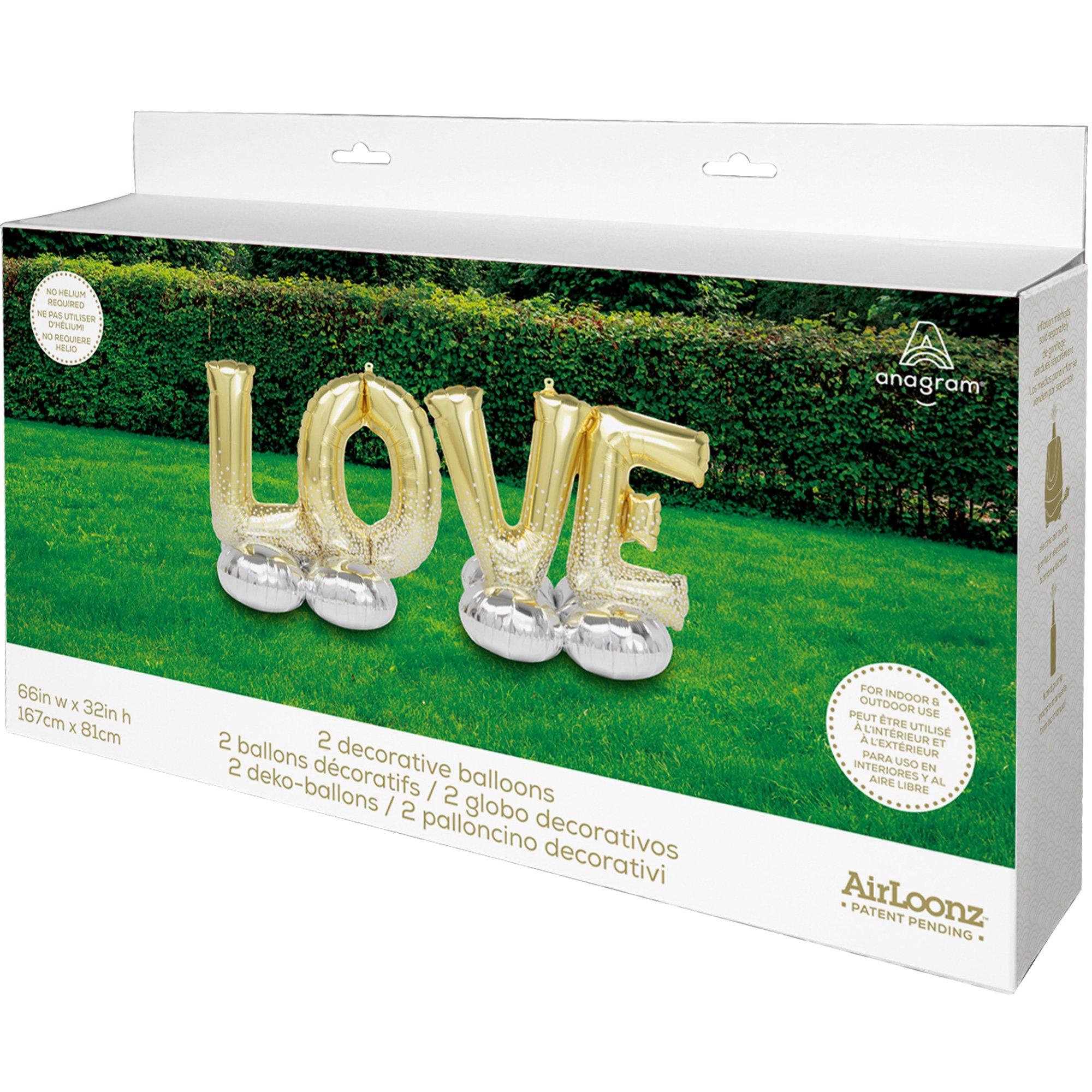 AirLoonz Gold Love Balloon Phrase Yard Decoration Kit - Image 2