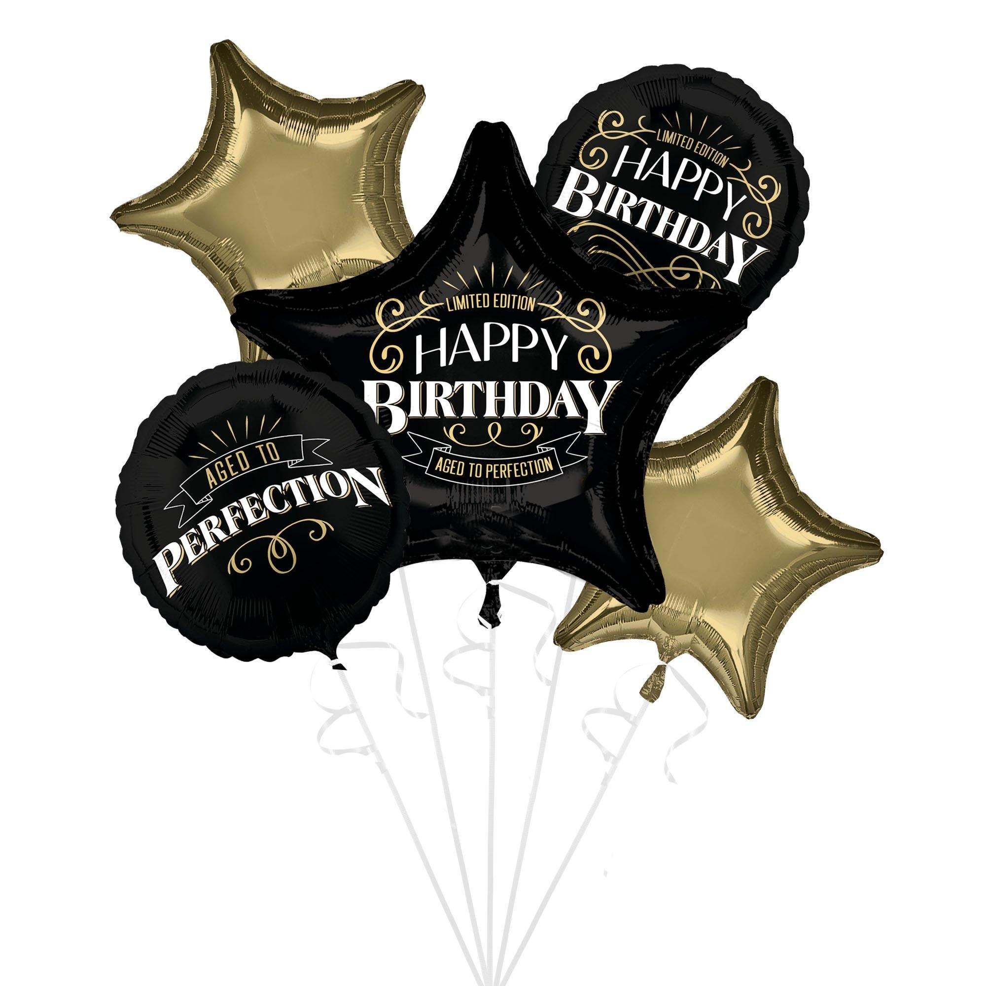 Better With Age Birthday Foil Balloon Bouquet. 5pc