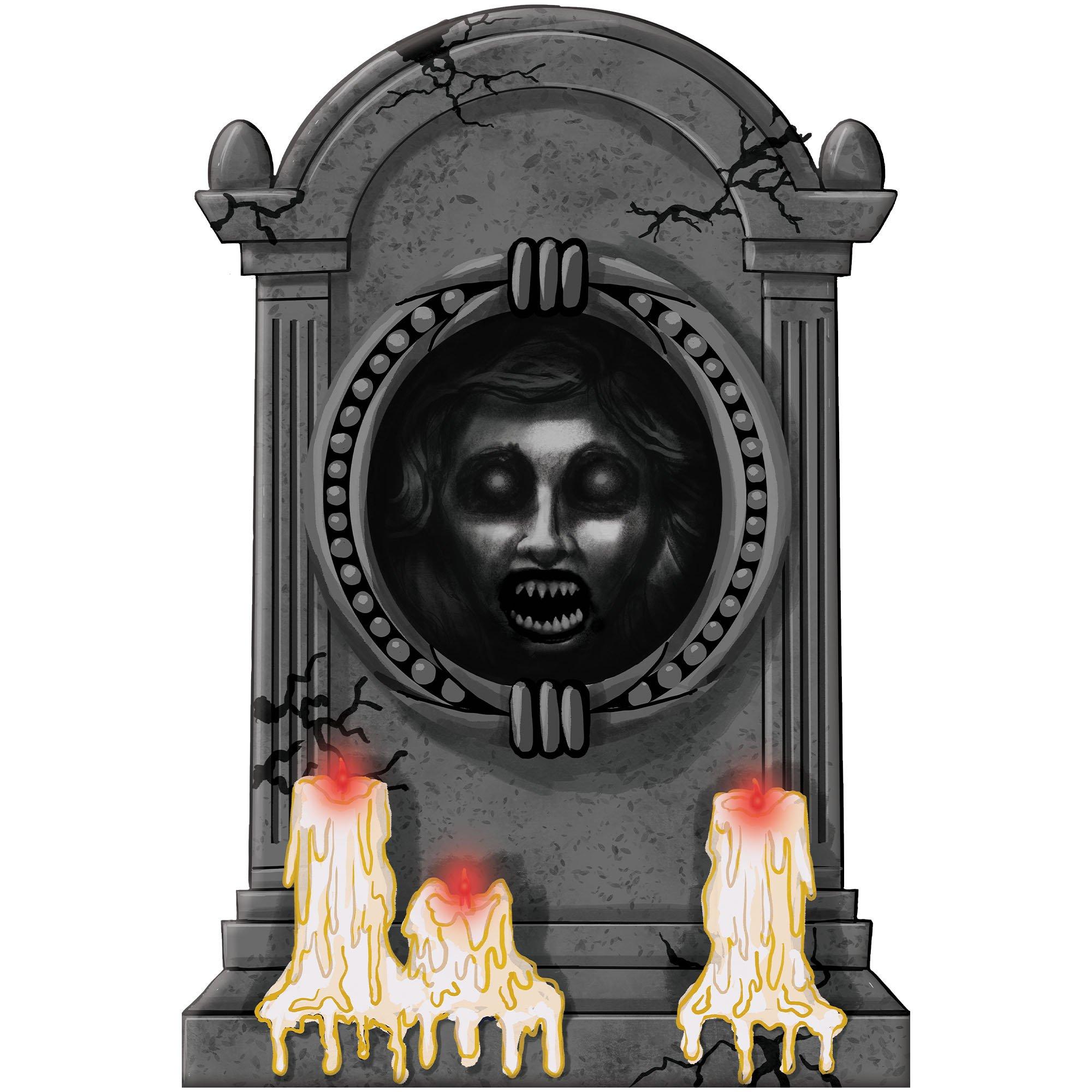 Light-Up Trapped Soul Tombstone. 14.75in x 22in