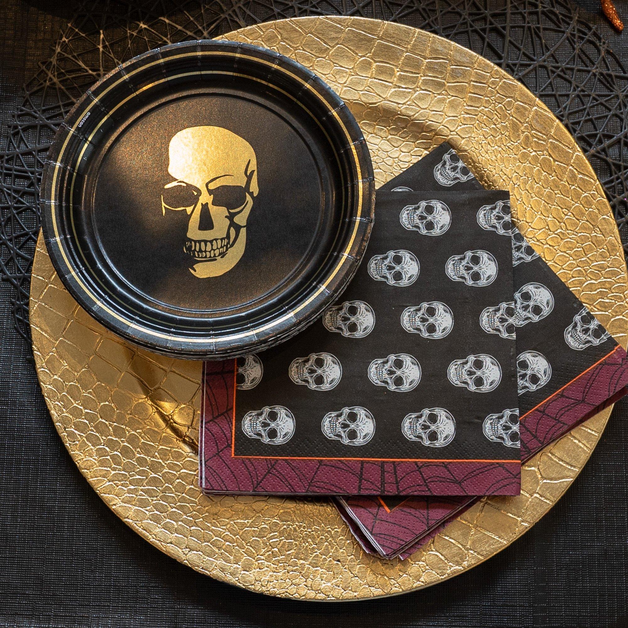 Metallic Glam Boneyard Paper Dessert Plate. 7in. 8ct - Image 4