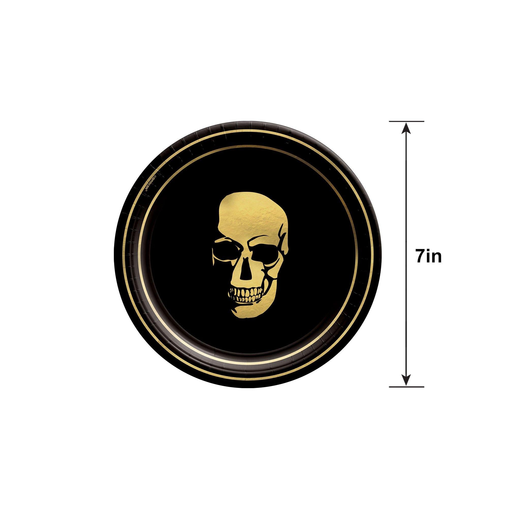 Metallic Glam Boneyard Paper Dessert Plate. 7in. 8ct - Image 6