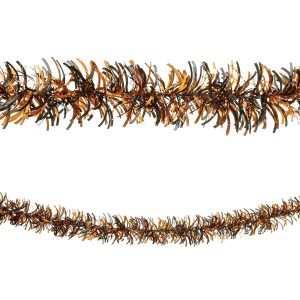 Black & Orange Tinsel Garland. 9ft
