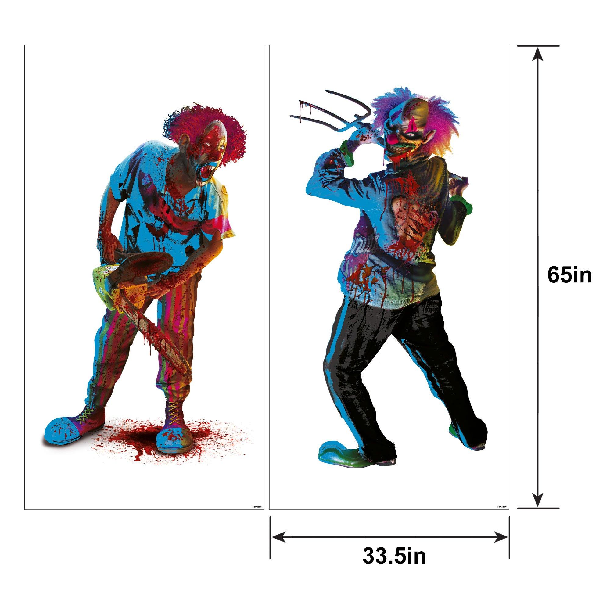 Creepy Carnival Black Light Reactive Plastic Scene Setter Backdrop. 5.58ft x 5.41ft. 2pc - Image 6