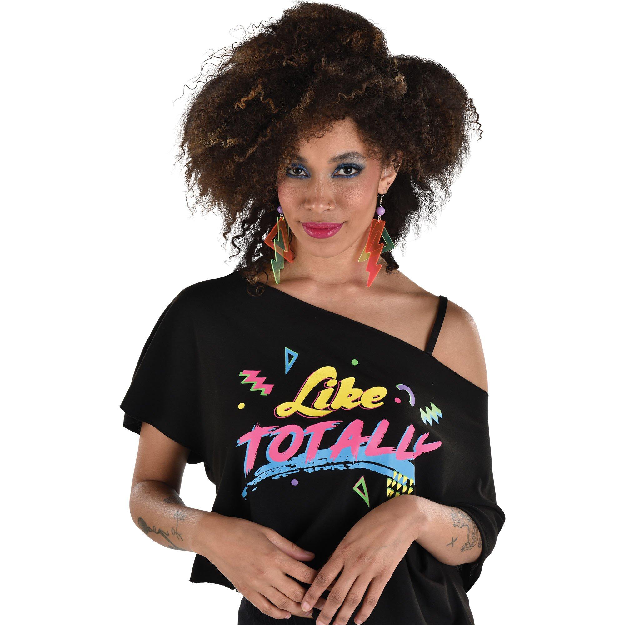 Neon 80s Lightning Bolt Earrings - Image 2