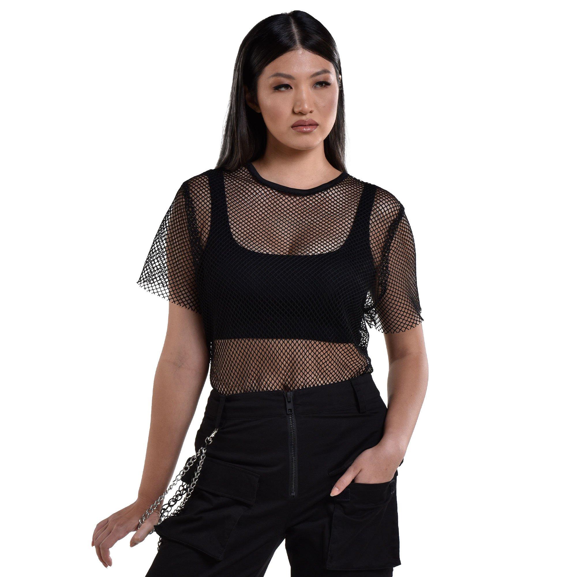 Adult Black Fishnet Shirt - Image 3