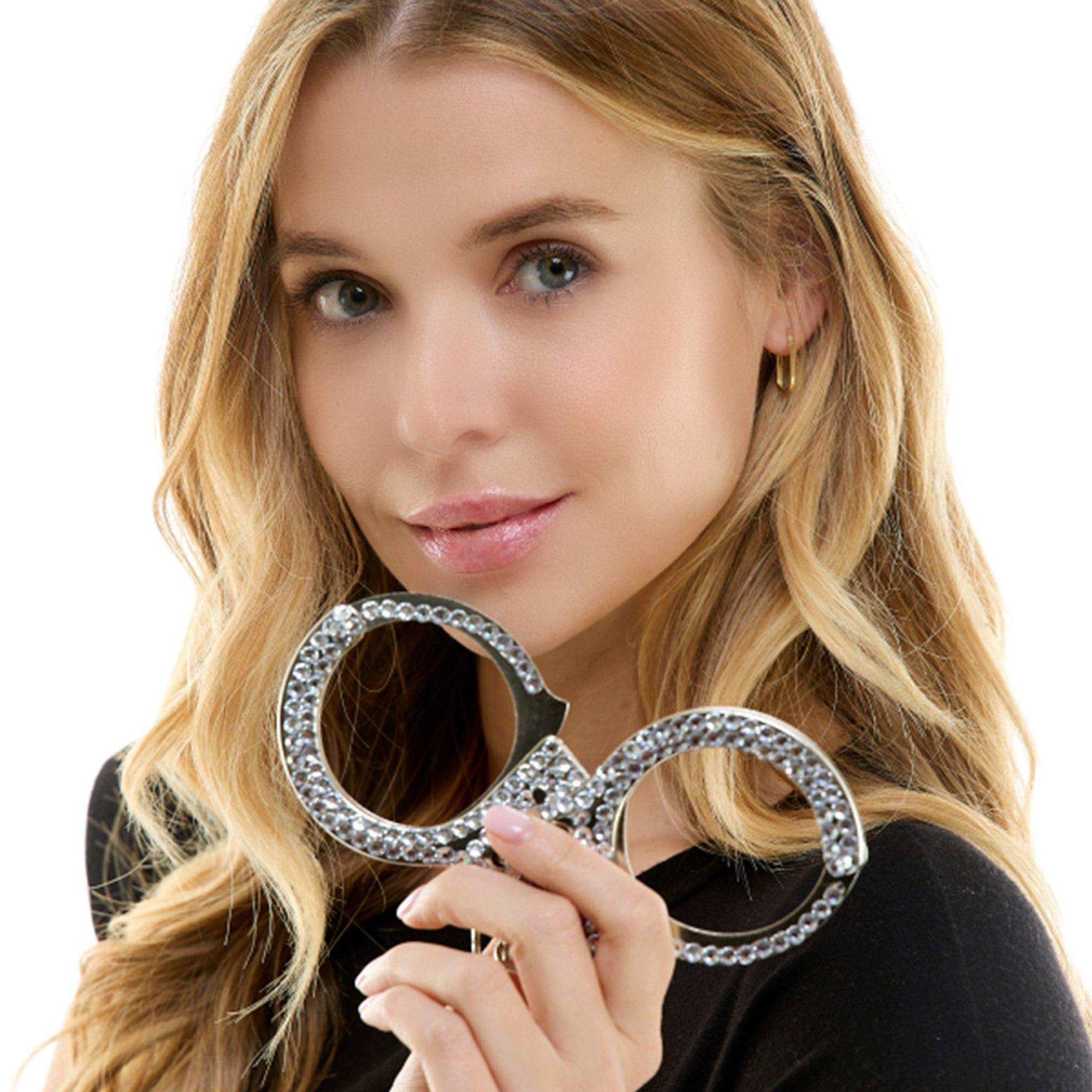 Silver Rhinestone Handcuffs - Image 4