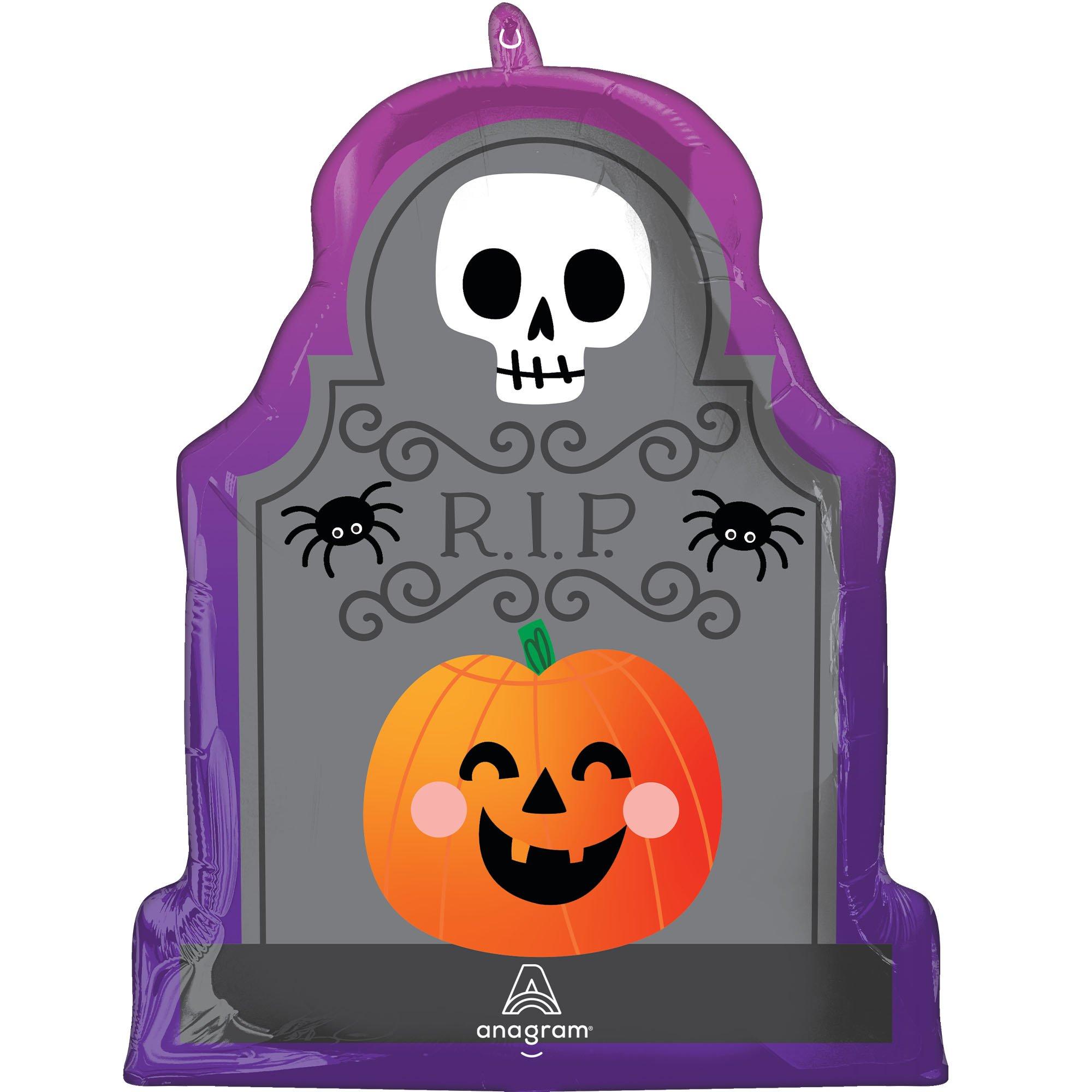 Halloween Tombstone Foil Balloon. 15in x 18in
