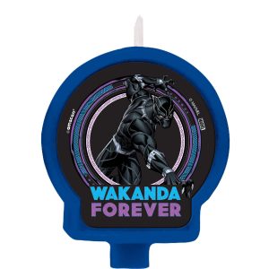 Black Panther Wakanda Forever Birthday Candle. 2.4in x 2.5in