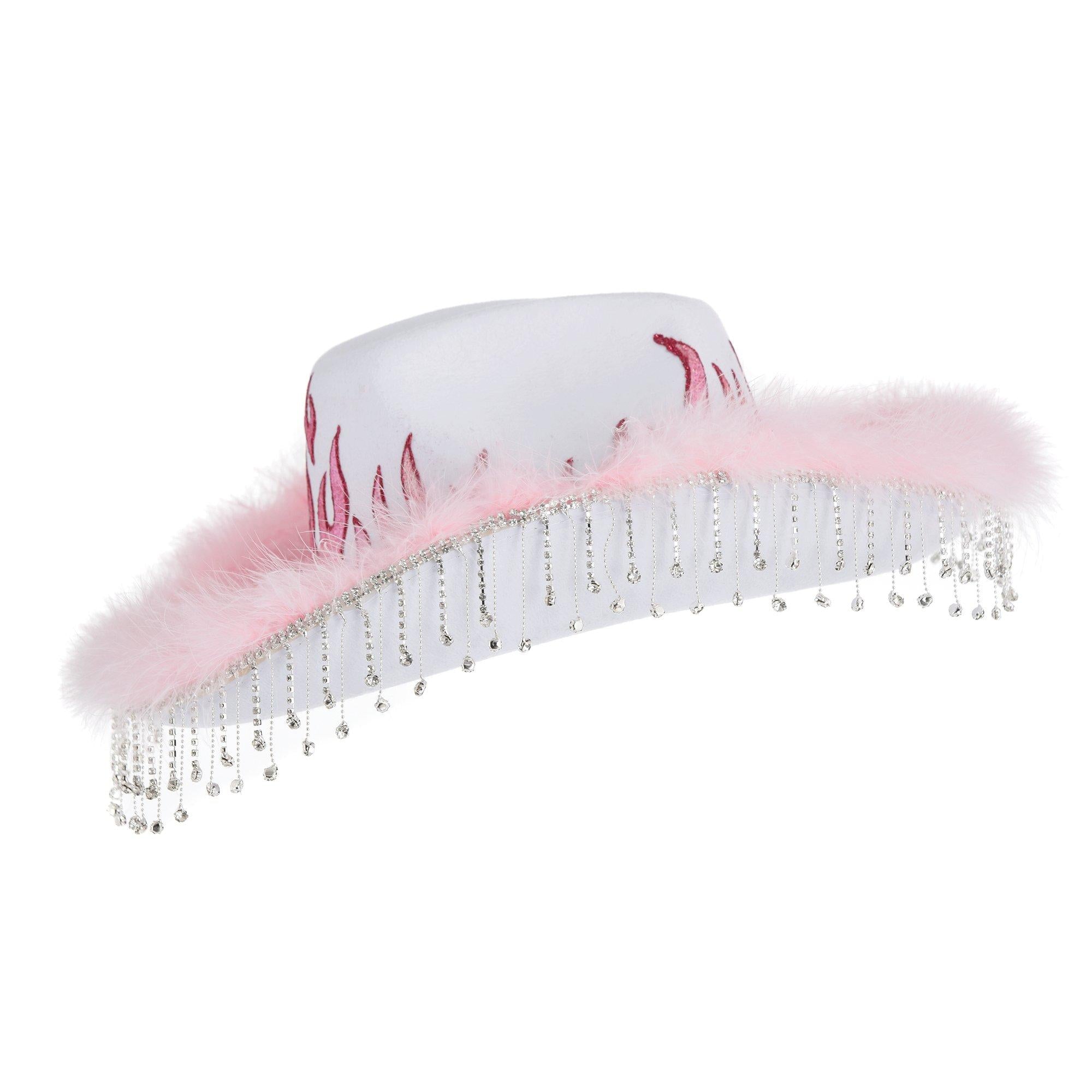 Adult Pink Flame Fabric Cowboy Hat - Image 2