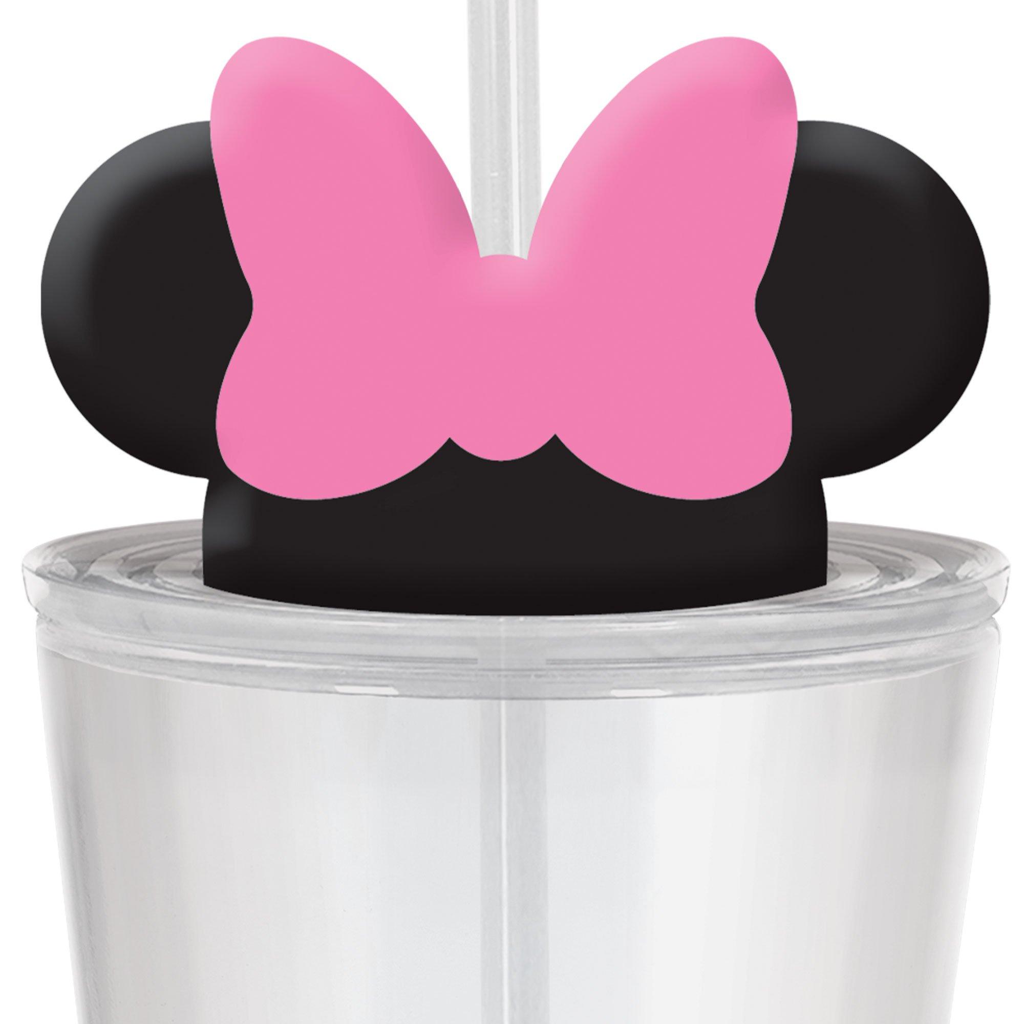 Minnie Mouse Forever Plastic Party Cup with Straw & Lid. 12oz - Image 2