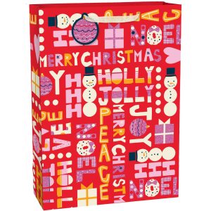 Holly Jolly Christmas Paper Gift Bag. 20in x 28in