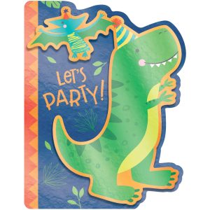 Dino-Mite Let's Party Invitations. 8ct