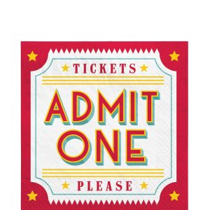 Admit One Paper Lunch Napkins. 6.5in. 40ct - Movie Night