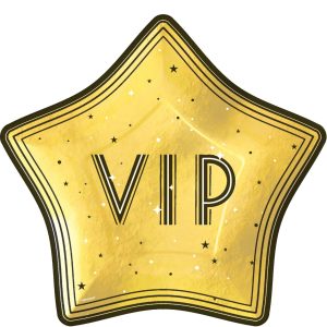 VIP Star-Shaped Paper Dinner Plates. 10.5in. 20ct - Awards Night