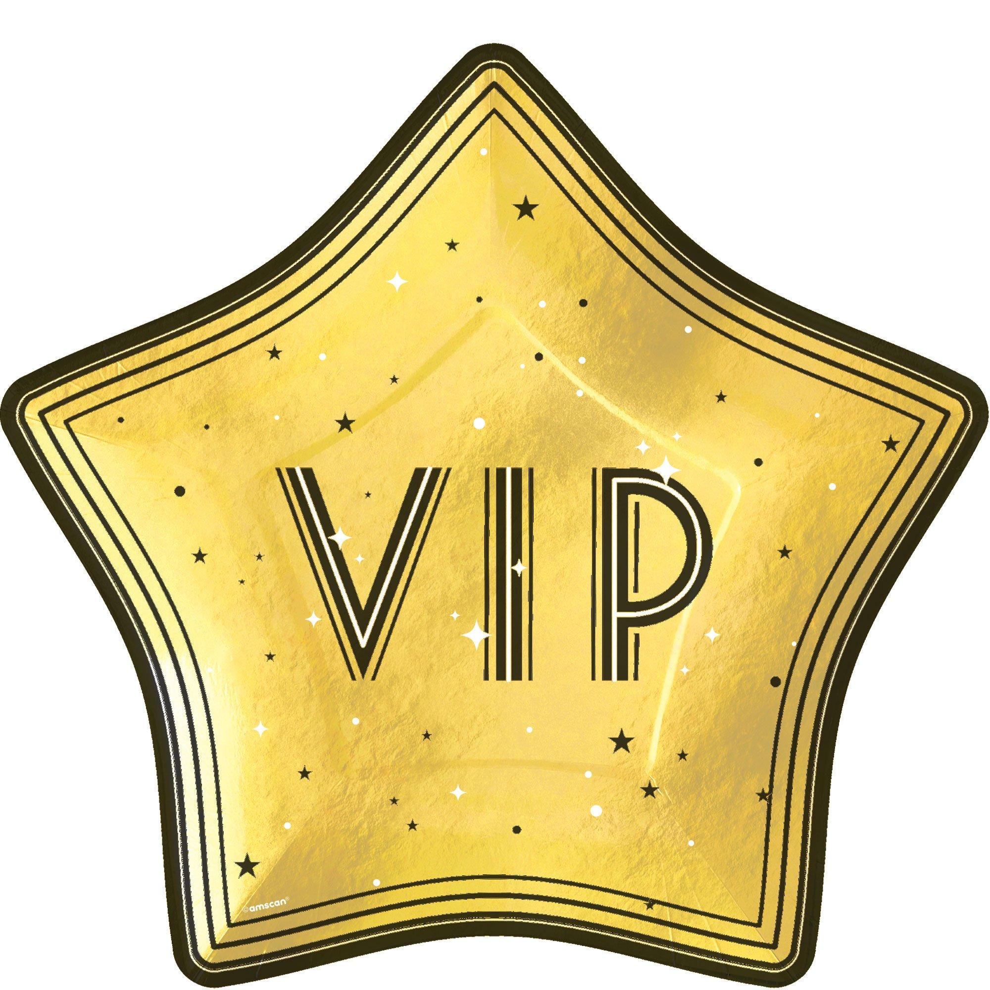 VIP Star-Shaped Paper Dinner Plates. 10.5in. 20ct - Awards Night