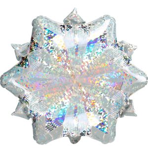 Prismatic Snowflake-Shaped Foil Balloon. 18in