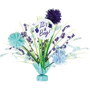 It's a Boy Baby in Bloom Baby Shower Spray Centerpiece. 18in