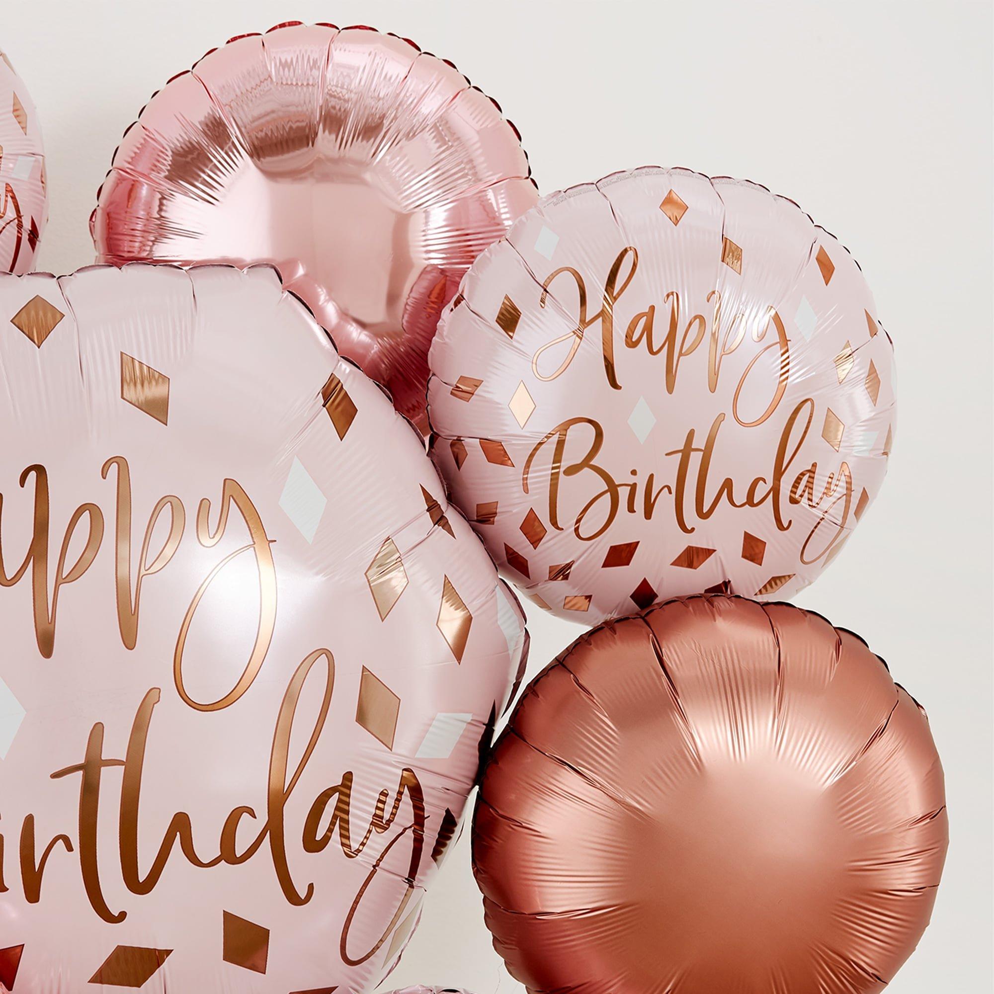 Blush Birthday Foil Balloon Bouquet. 5pc - Image 3