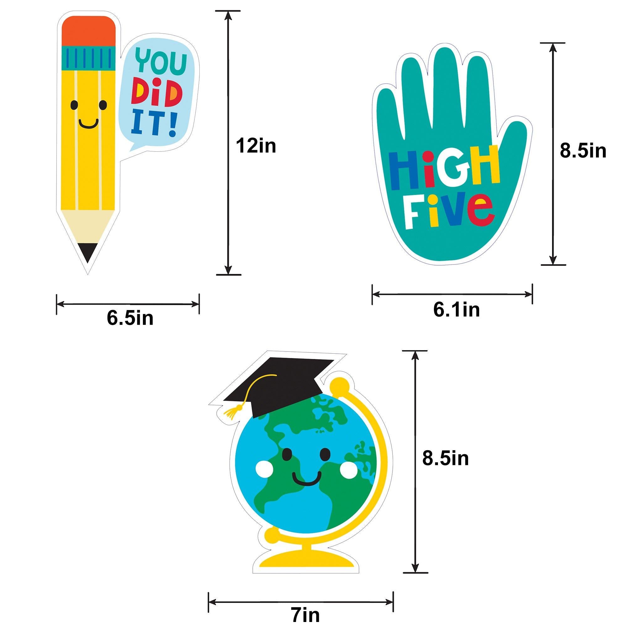 Graduation Fun Cardstock Cutouts. 9pc - Image 3