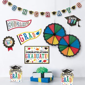 Multicolor Congrats Grad Room Decorating Kit. 10pc