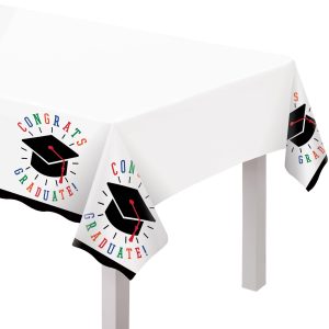 Day to Celebrate Graduation Plastic Table Covers. 54in x 84in. 3ct