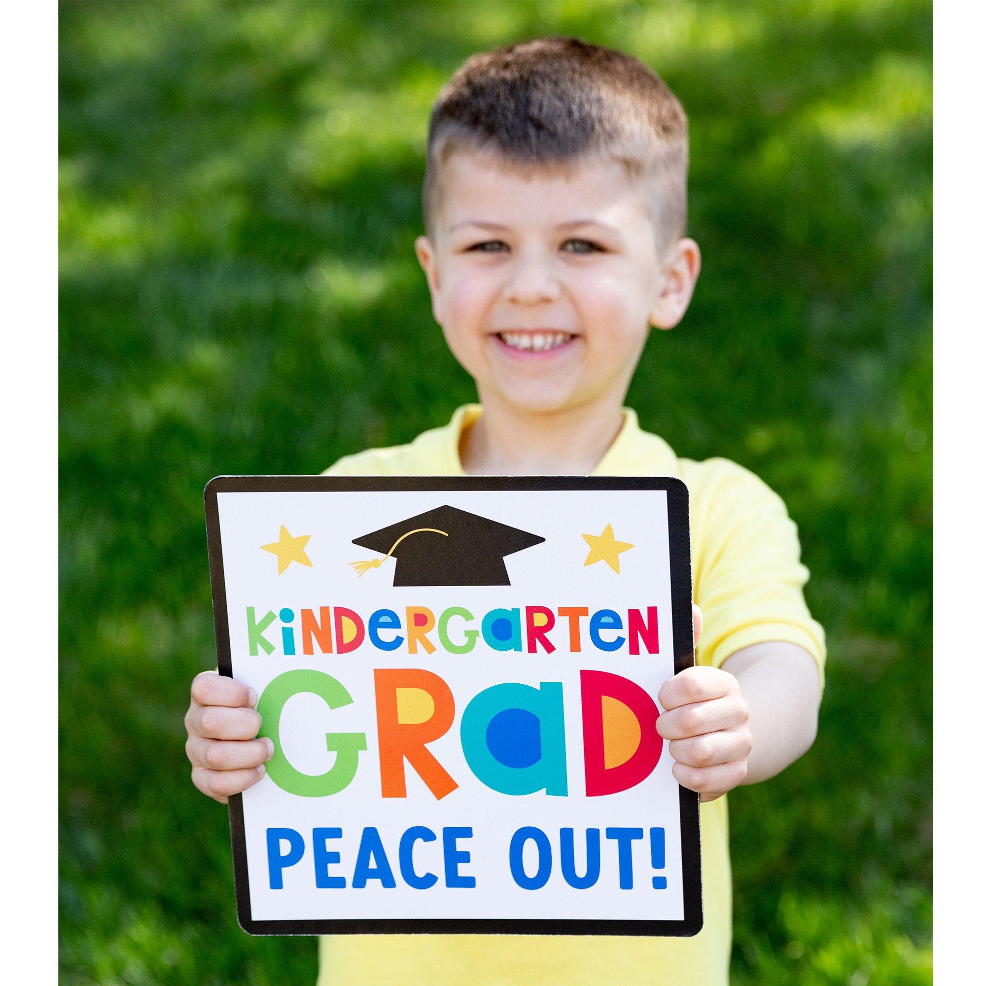 Peace Out Preschool/Kindergarten Reversible Photo Prop Cardboard Sign. 10in - Graduation Fun - Image 3