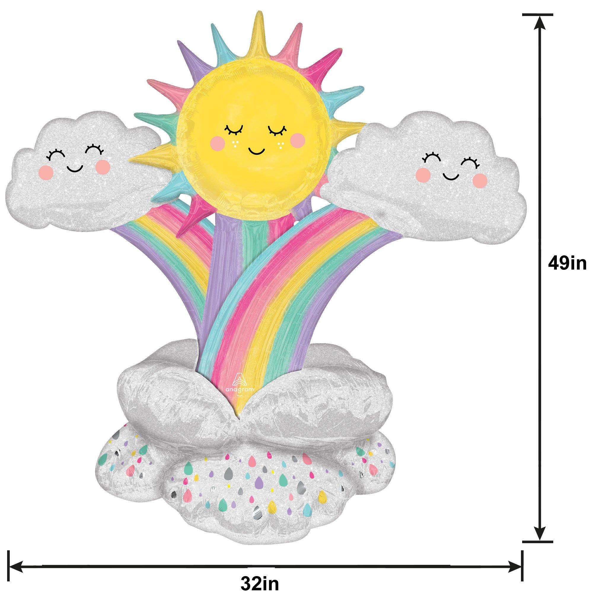 Stackerz™ Sun. Clouds & Rainbows Foil Balloon. 45in - Image 2