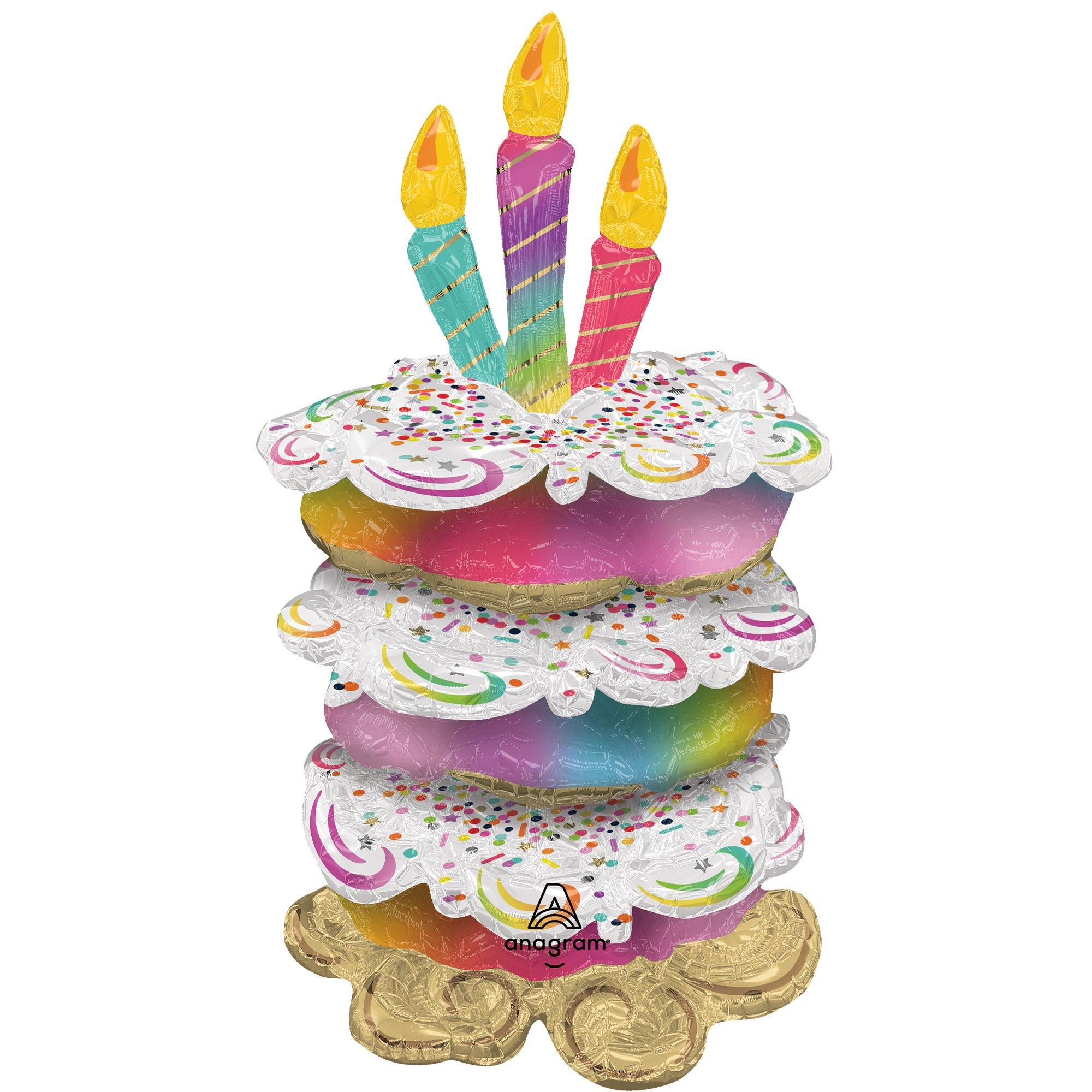 Stackerz™ Birthday Cake Foil Balloon. 46in