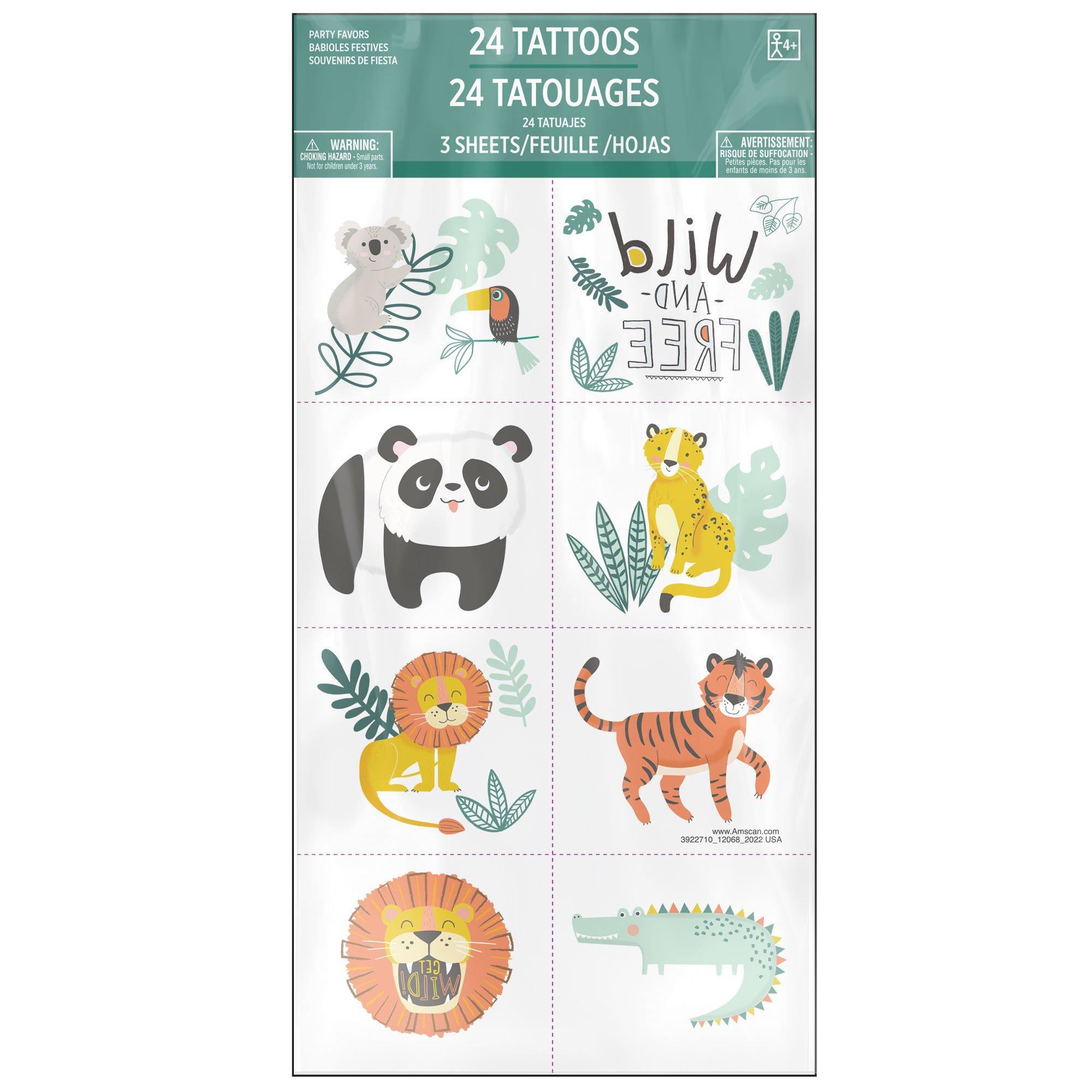 Get Wild Jungle Temporary Tattoos. 3 Sheets. 24ct - Image 2