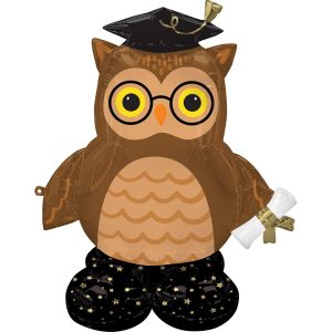 AirLoonz Wise Owl Graduation Foil Balloon. 44in