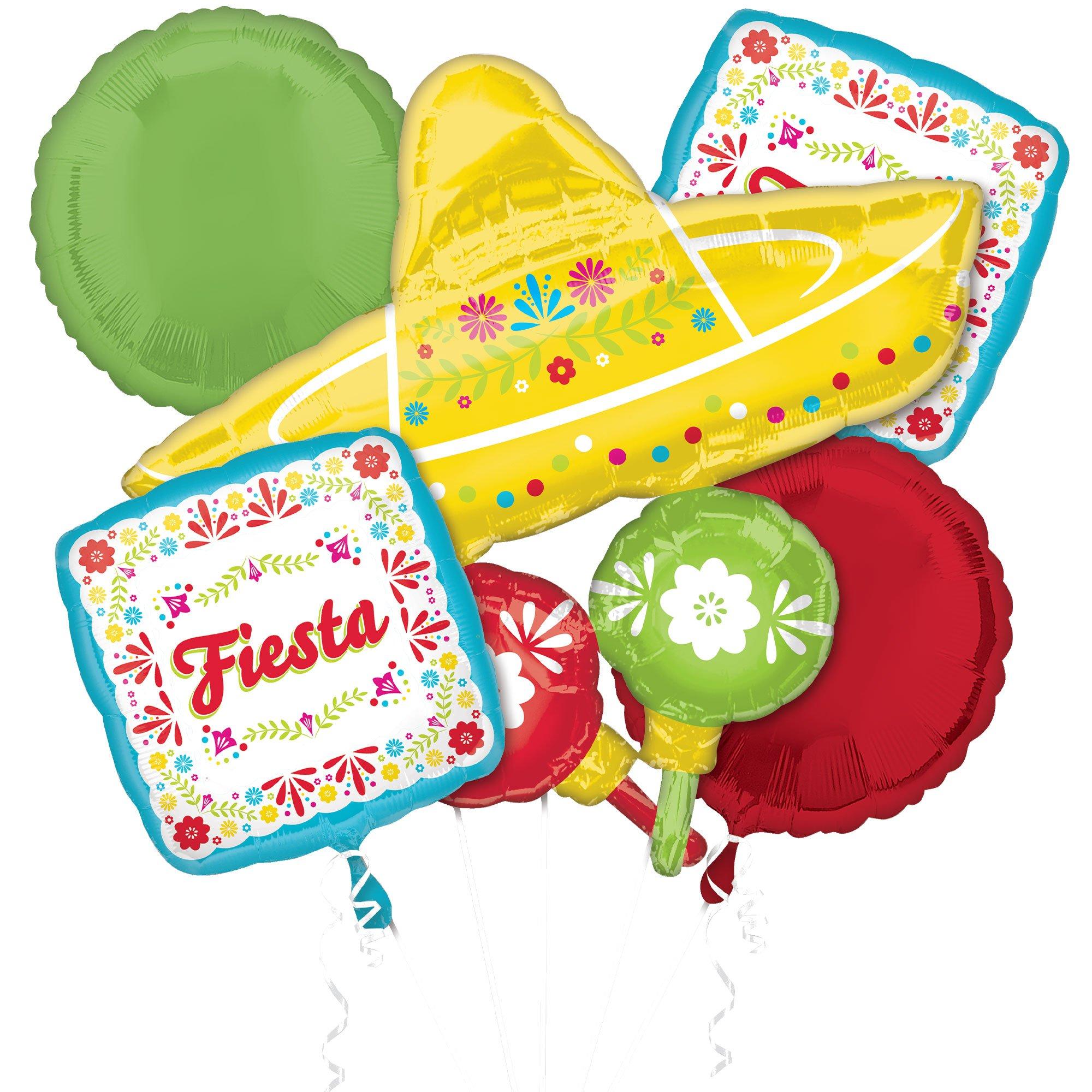Viva La Party Foil Balloon Bouquet. 5pc