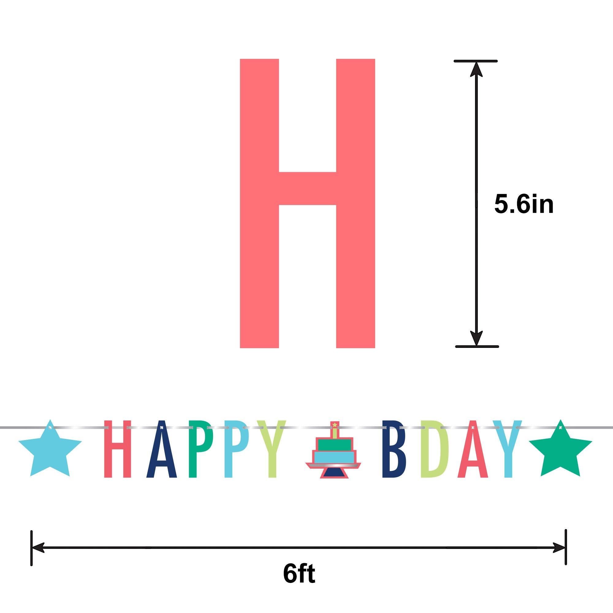 Happy Birthday Cardstock Letter Banner. 12ft - Modern Birthday - Image 2