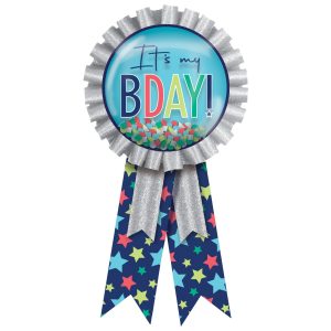 It's My Bday Confetti Award Ribbon. 5.5in - Modern Birthday