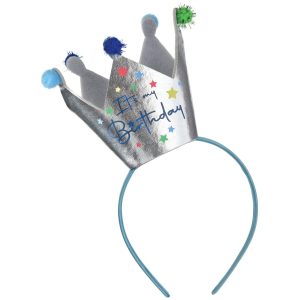 Metallic Modern Birthday Crown Headband