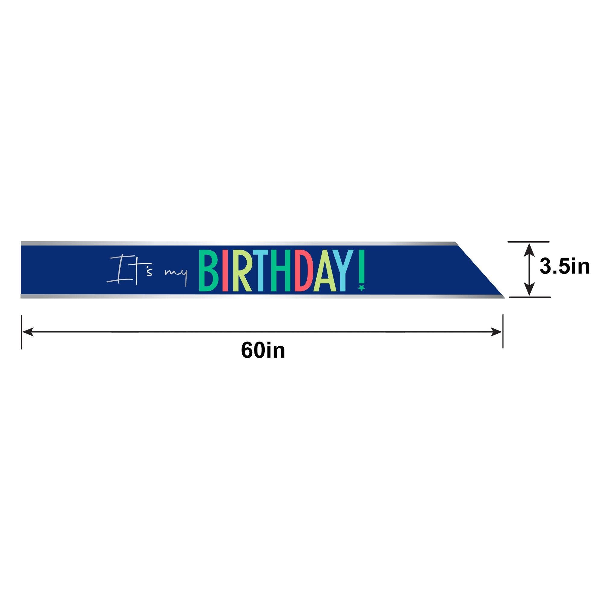 It's My Birthday Fabric Sash. 30in - Modern Birthday - Image 2