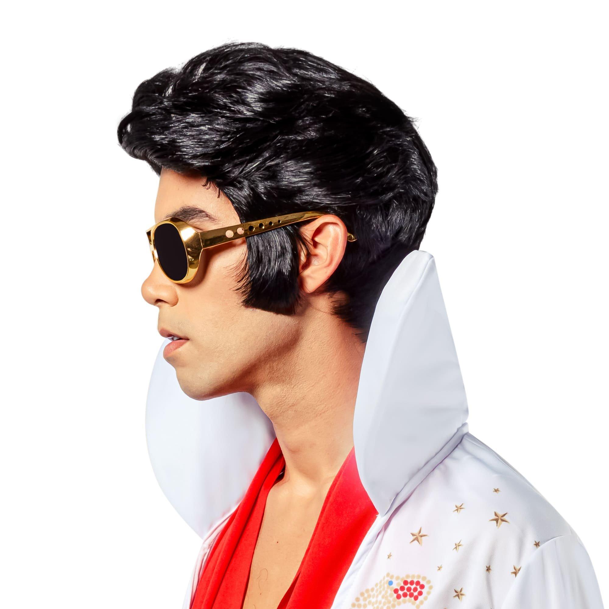 Men's Black Elvis Wig - Deluxe - Image 2