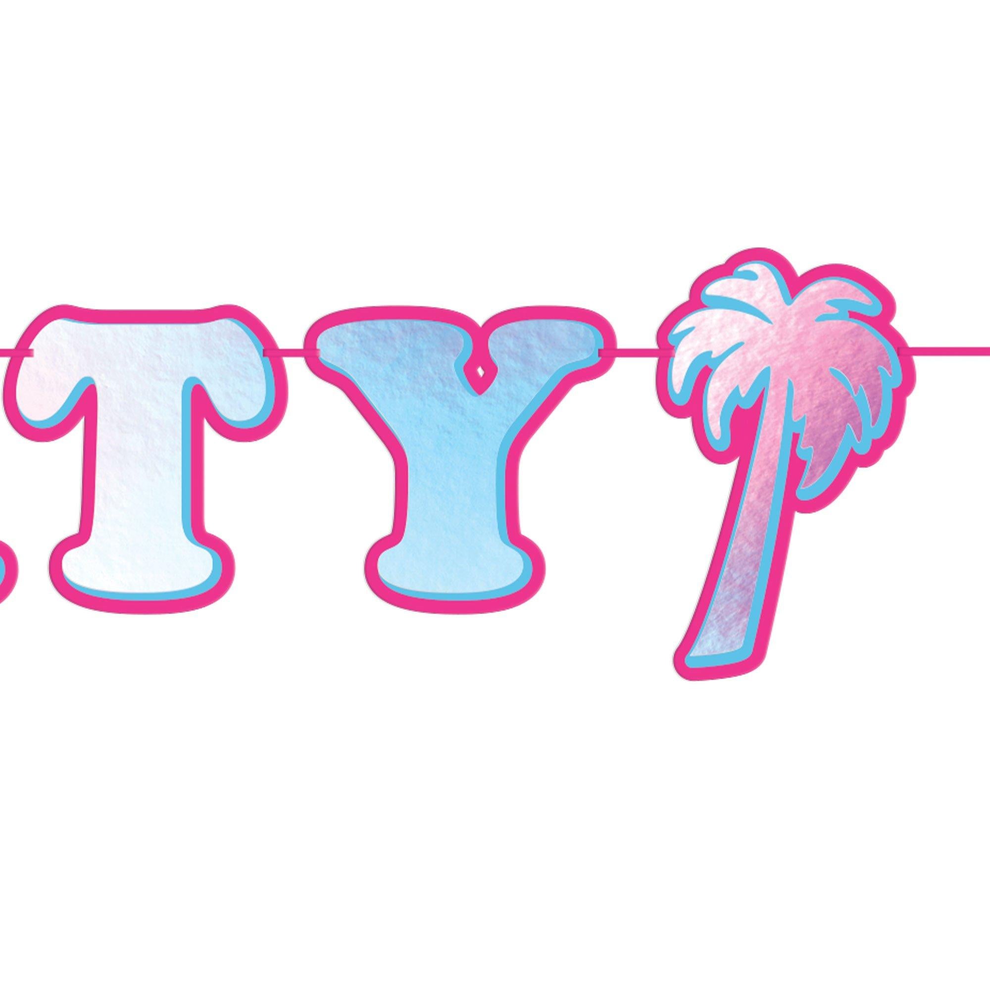 Metallic Malibu Barbie Cardstock Letter Banner. 12ft - Image 4