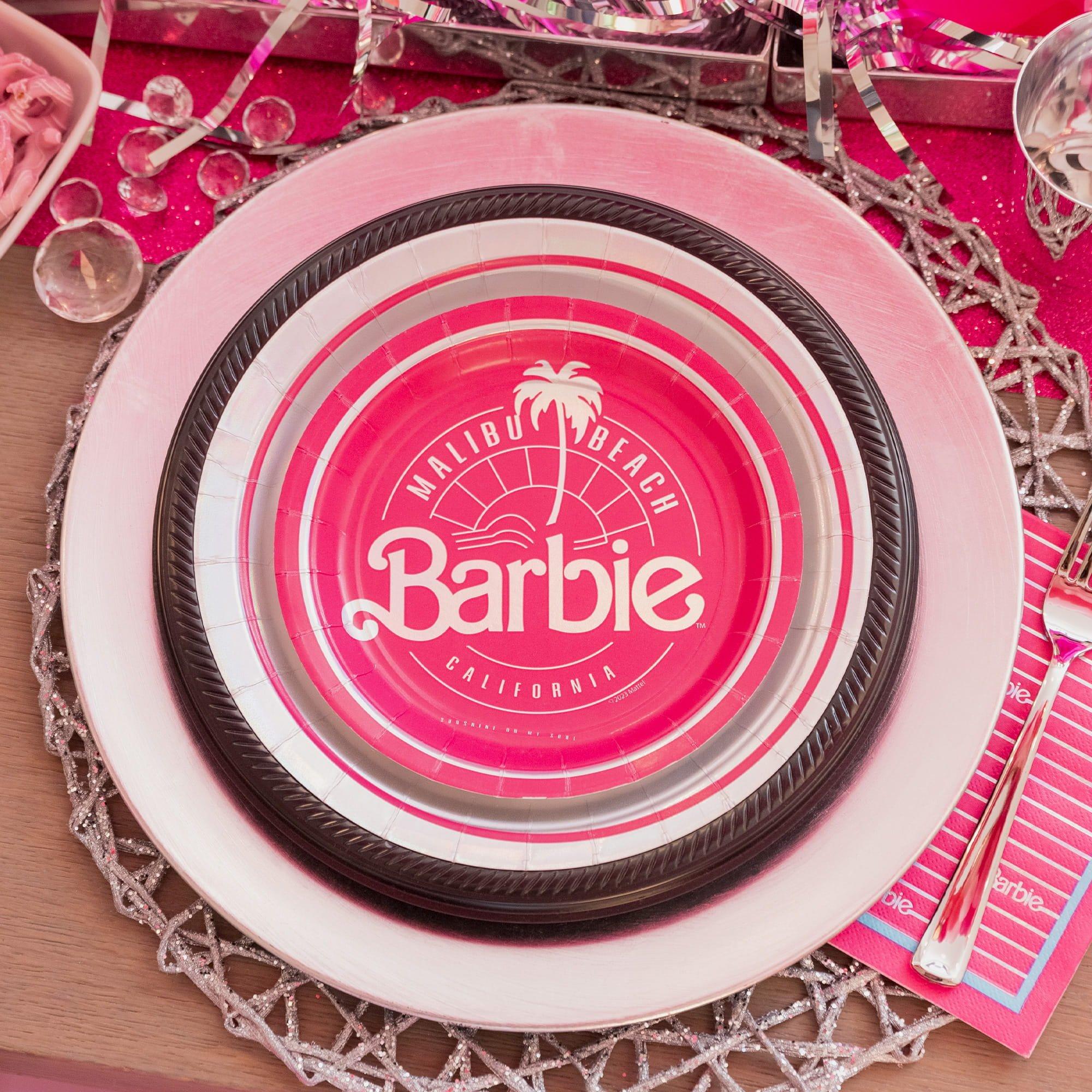 Metallic Malibu Barbie Paper Dessert Plates. 7in. 8ct - Image 4
