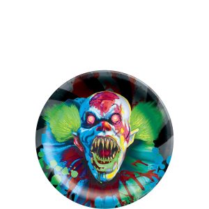 Creepy Carnival Black Light Reactive Paper Dessert Plates. 6.75in. 20ct