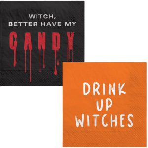 Witch Paper Beverage Napkins. 5in. 16ct