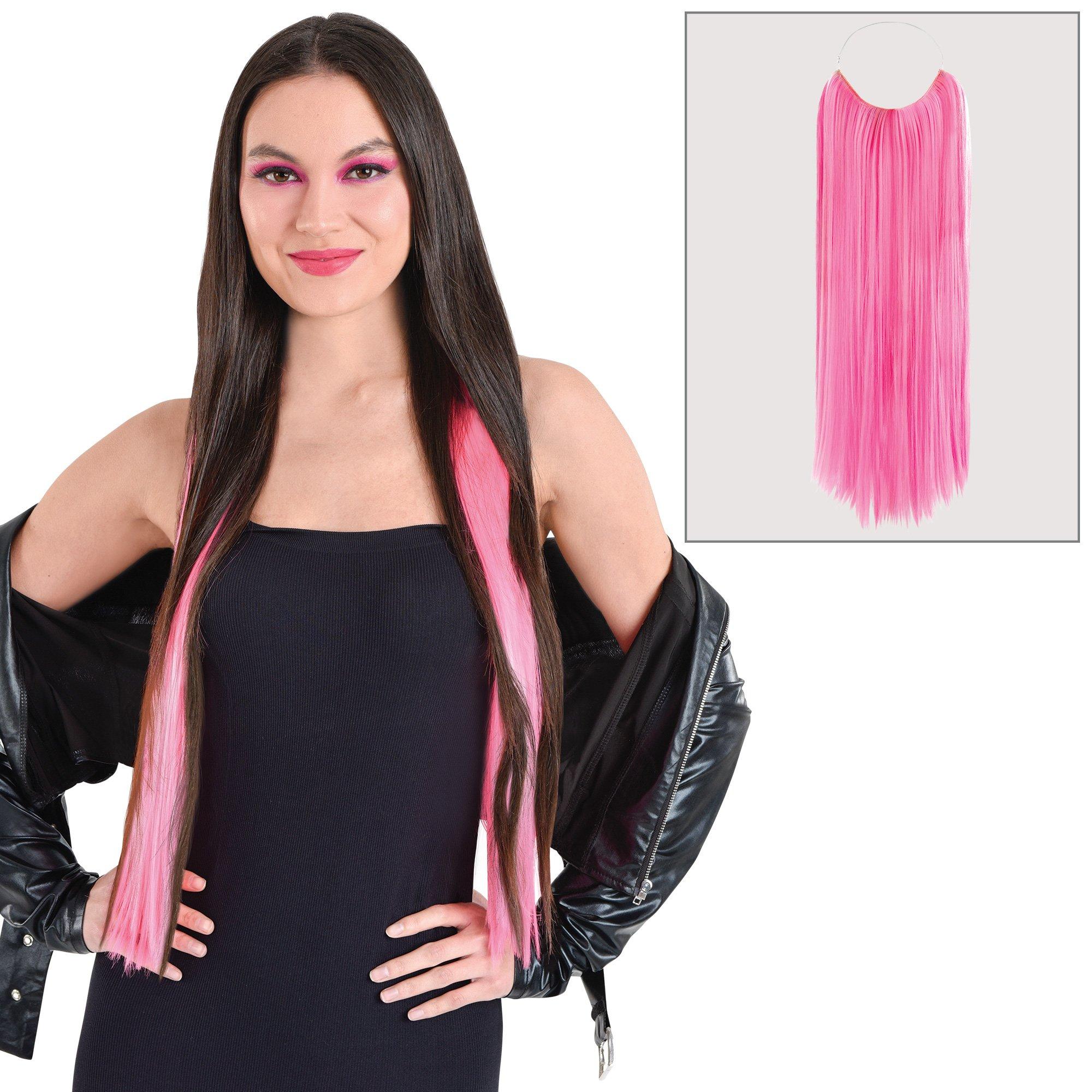 Neon Pink Hair Extension. 25in