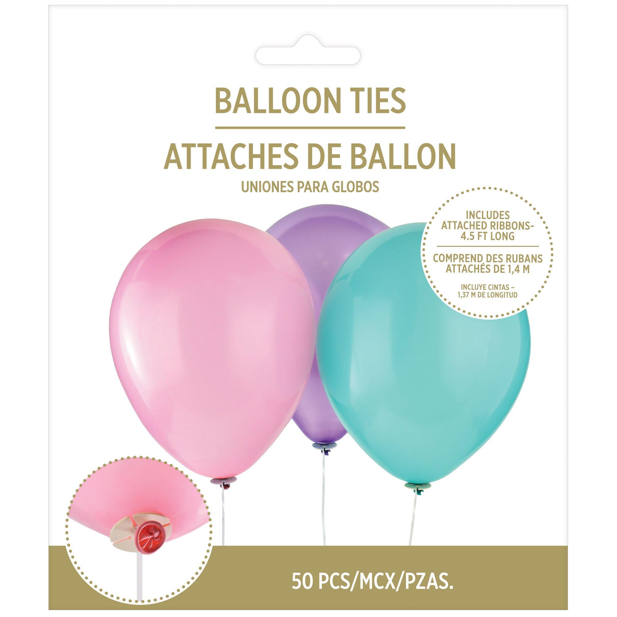 Balloon Ties with Ribbon. 50ct
