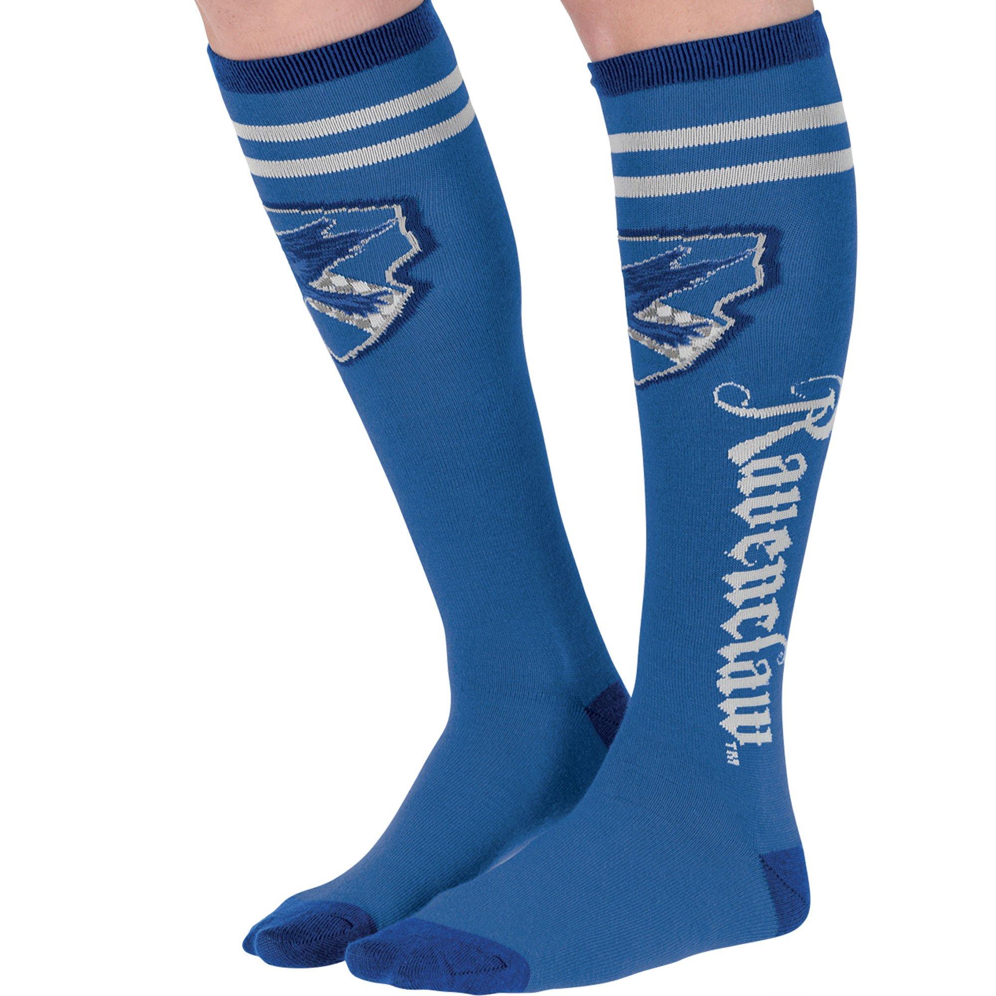 Adult Blue & Gray Ravenclaw Knee-High Socks - Harry Potter - Image 2