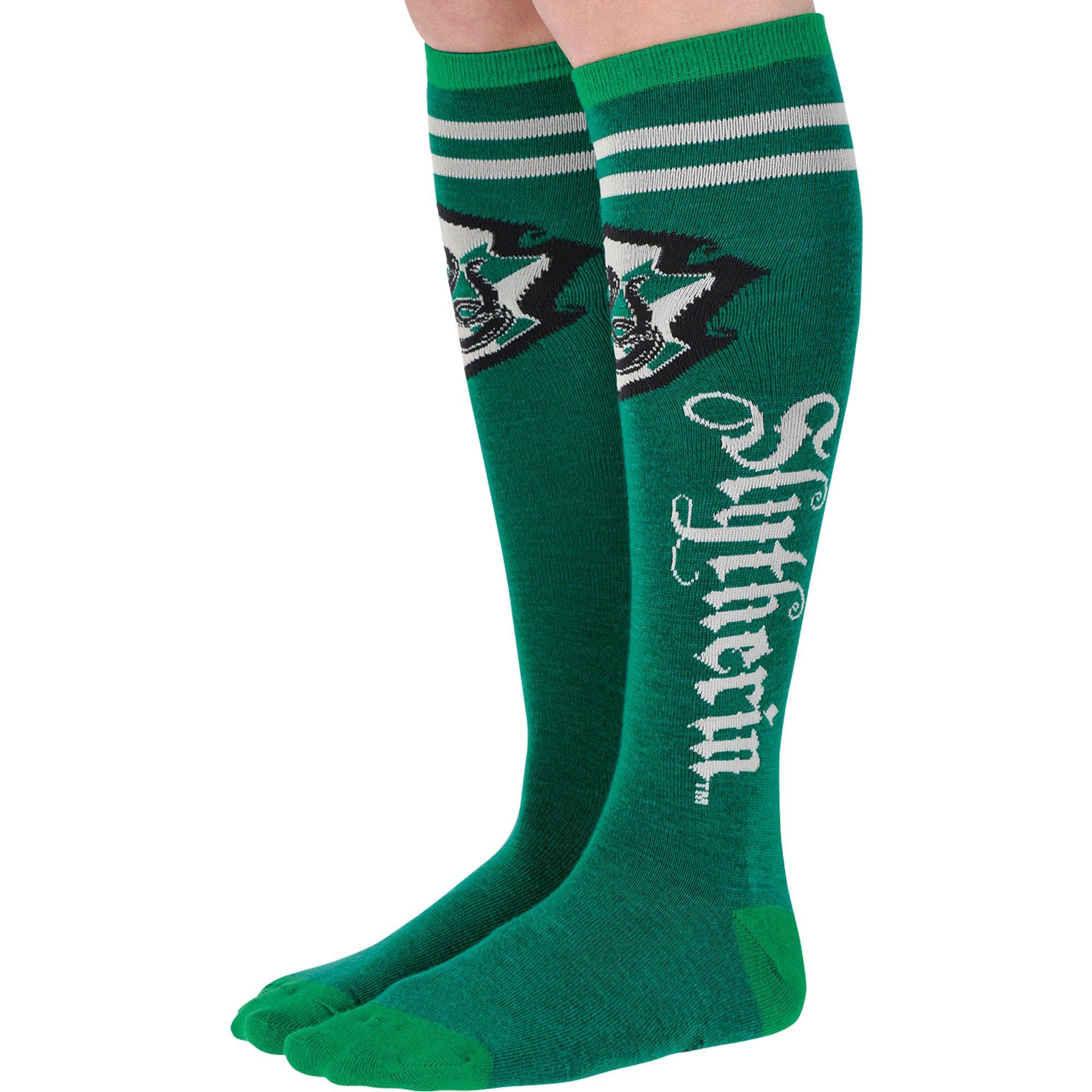 Adult Green & Silver Slytherin Knee-High Socks - Harry Potter - Image 2