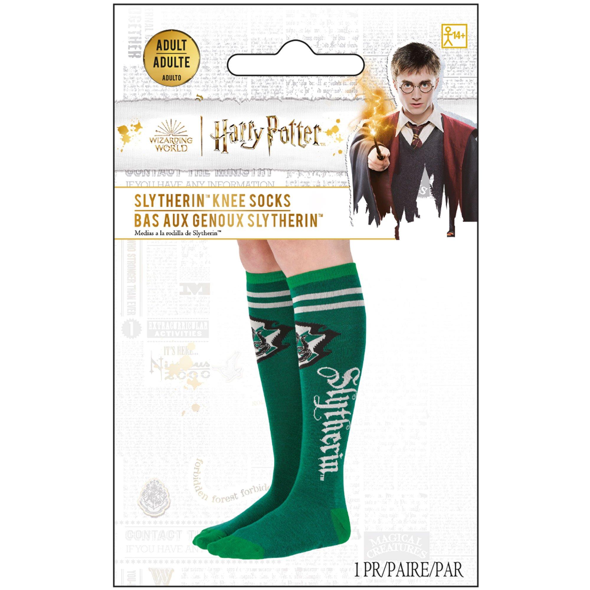 Adult Green & Silver Slytherin Knee-High Socks - Harry Potter - Image 3