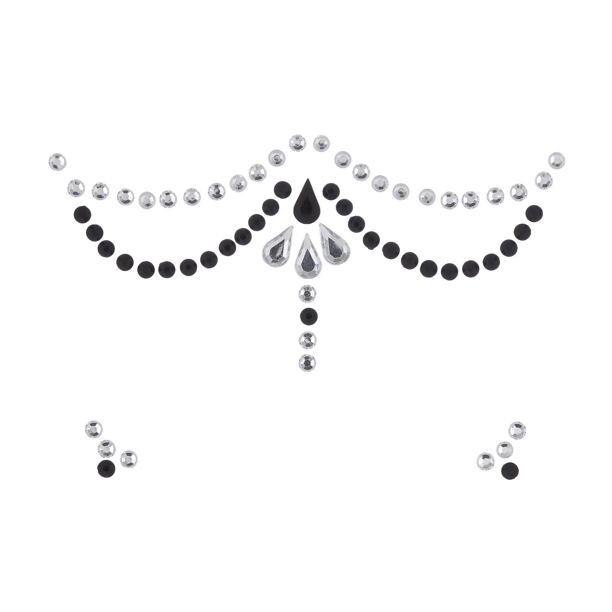 Black. White & Iridescent Face Jewels. 66pc - Image 2